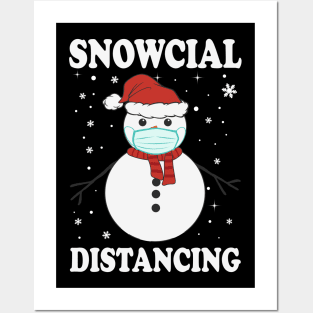 Snowcial Distancing Christmas Funny social distancing Posters and Art